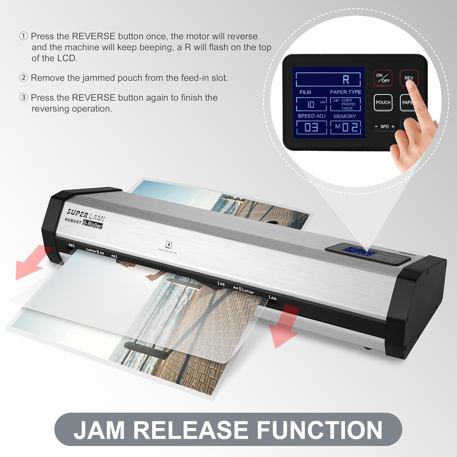 Robust 6-Roller Laminator with LCD Display