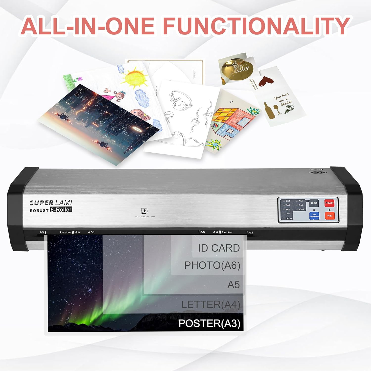Ultra Fast Commercial 6-Roller Laminator