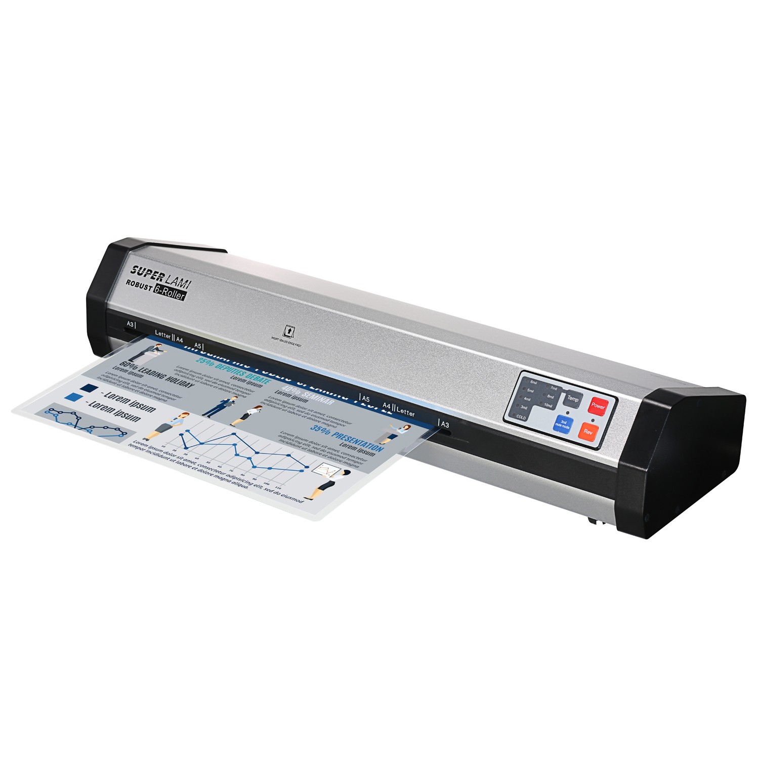 Ultra Fast Commercial 6-Roller Laminator