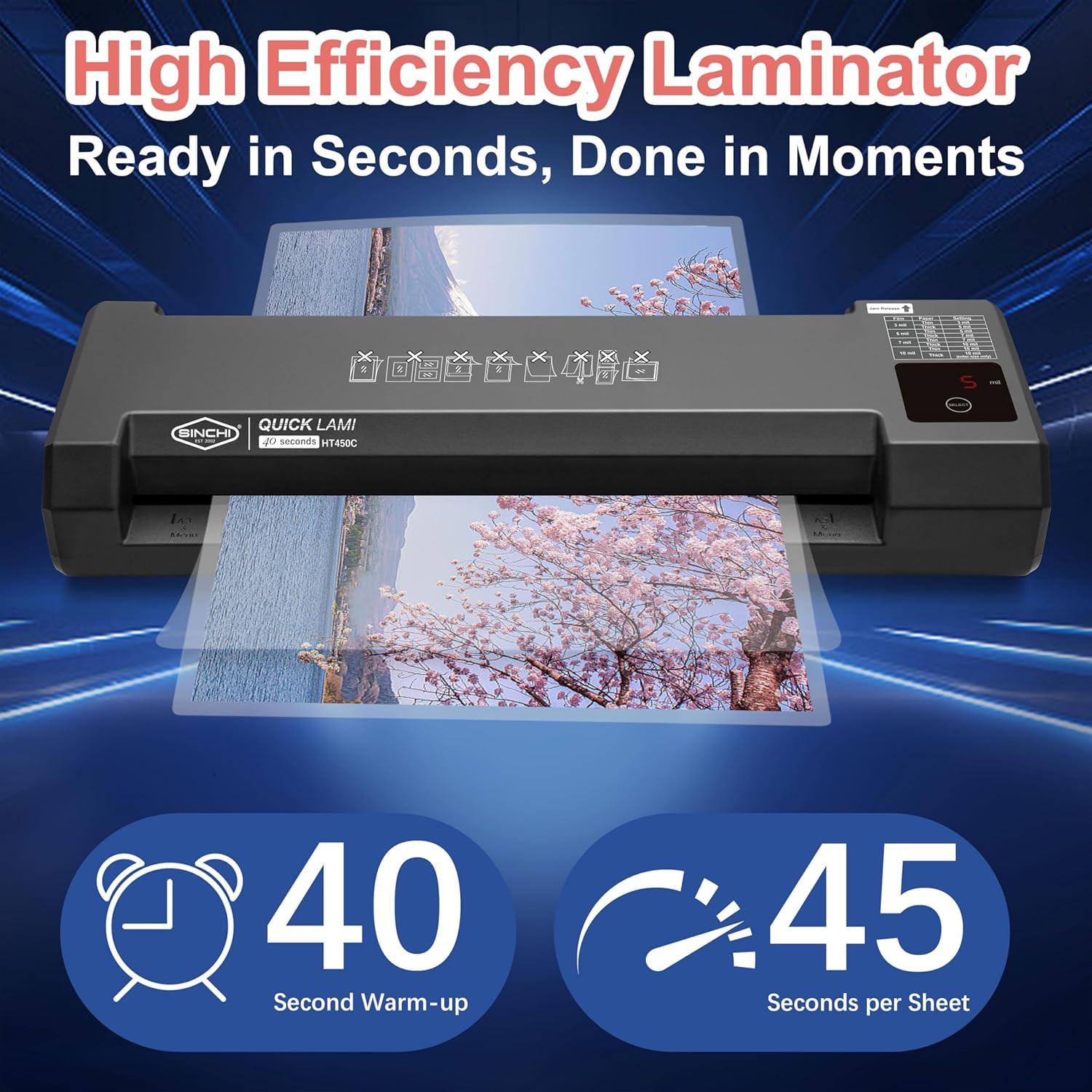 4-Roller Laminator & Foil Applicator with LED Touch Panel 