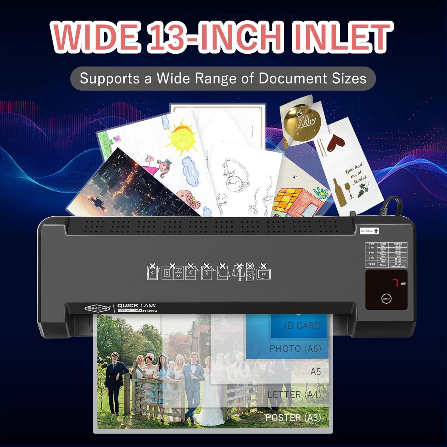 4-Roller Laminator & Foil Applicator with LED Touch Panel 