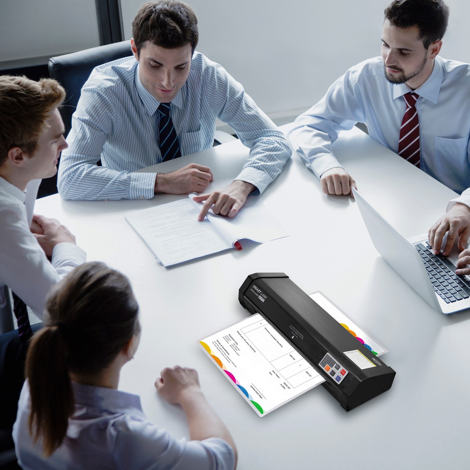 4-Roller Laminator with Patented Auto Sense & Anti-Jamming Technologies 