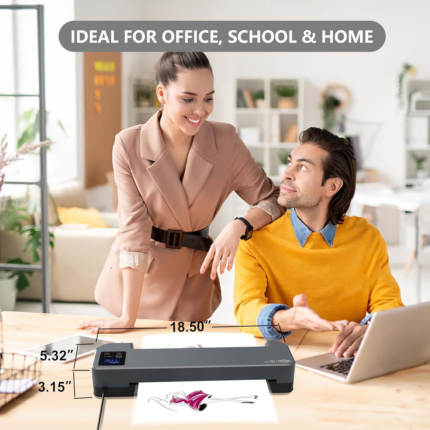 4-Roller Laminator & Foil Applicator with LCD Display 