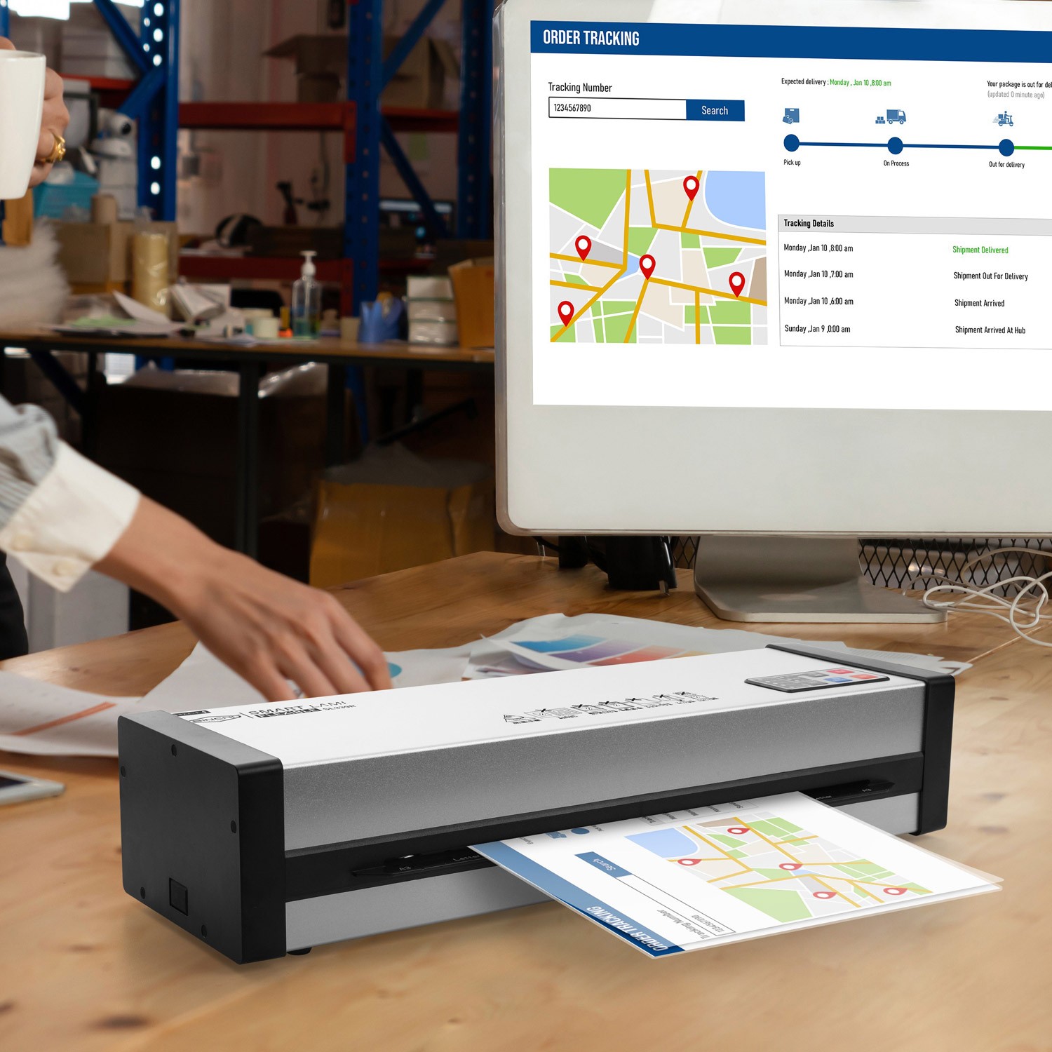 4-Roller Laminator with Patented Anti-Jamming & Smart Temperature Control Technologies 
