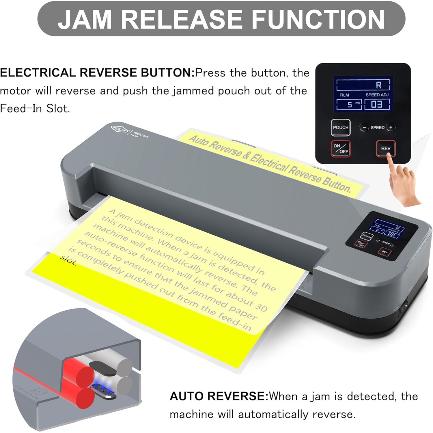 4-Roller Laminator & Foil Applicator with LCD Display 