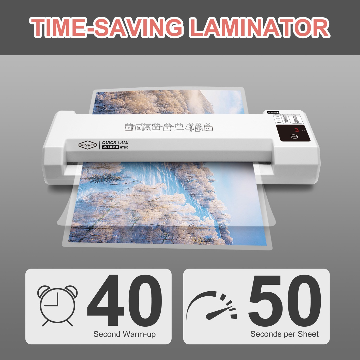 2-Large-Roller Laminator with LED Touch Panel (13-inchi / A3-size)