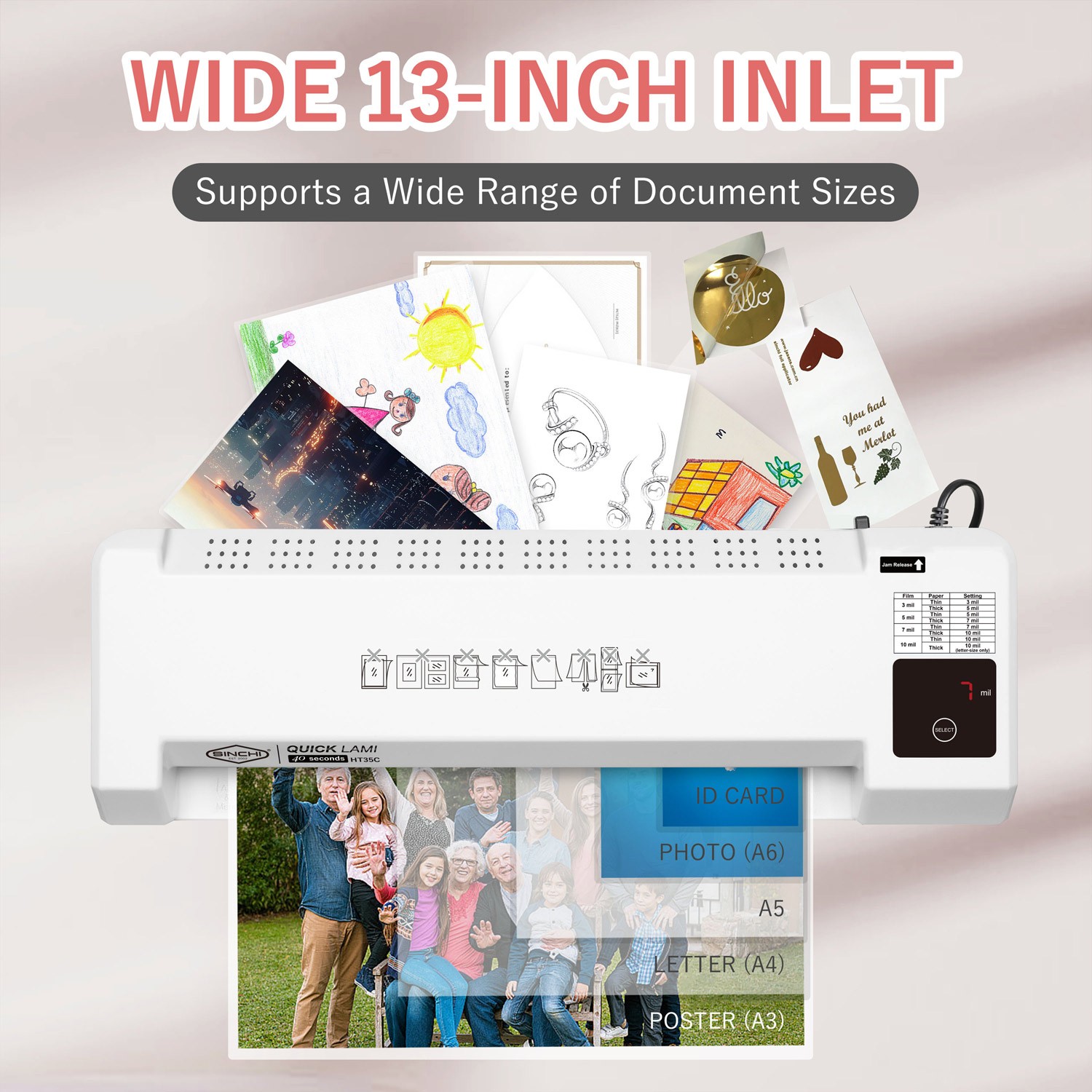 2-Large-Roller Laminator with LED Touch Panel (13-inchi / A3-size)